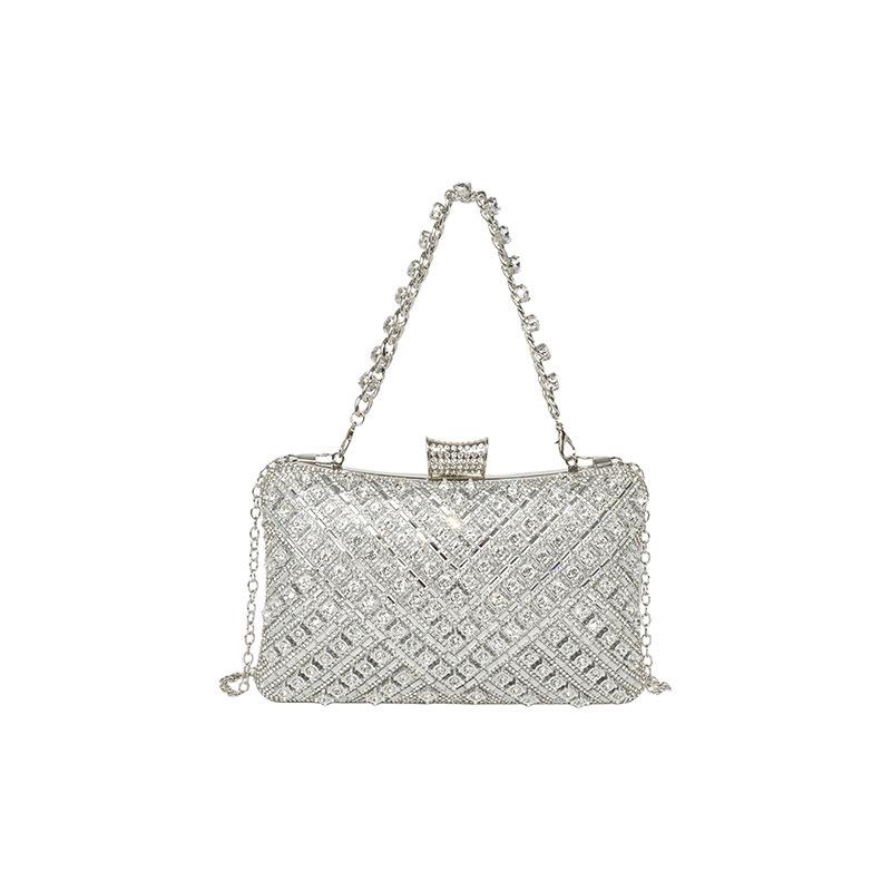 Exquisite Rhinestone Embellished Evening Handbag - Women's 2026 Summer Single Shoulder Chain Crossbody Bag