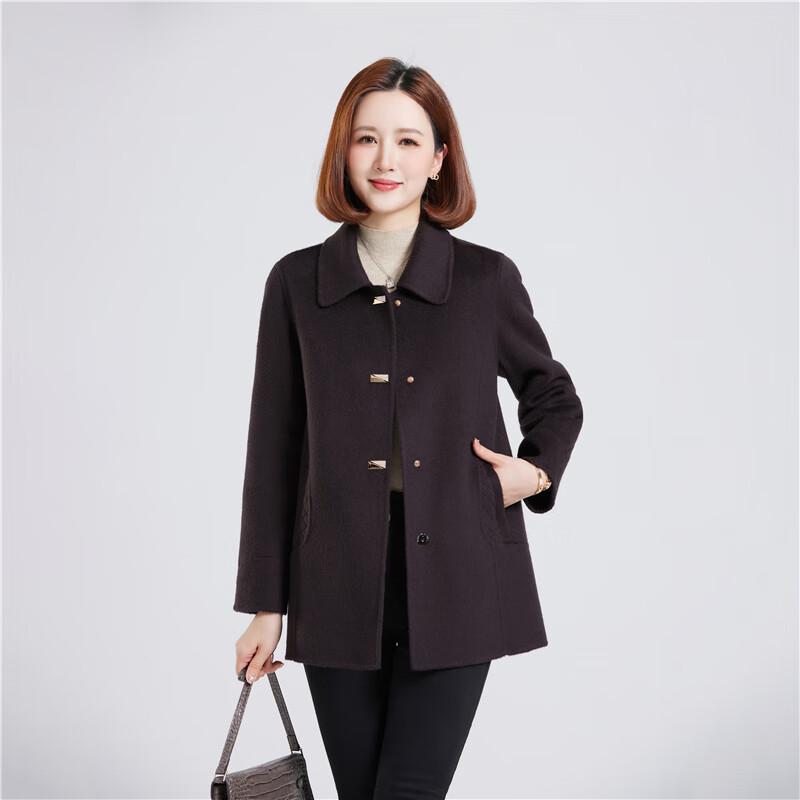 Fengxun Women's Premium Short Double-Faced 100% Wool Coat