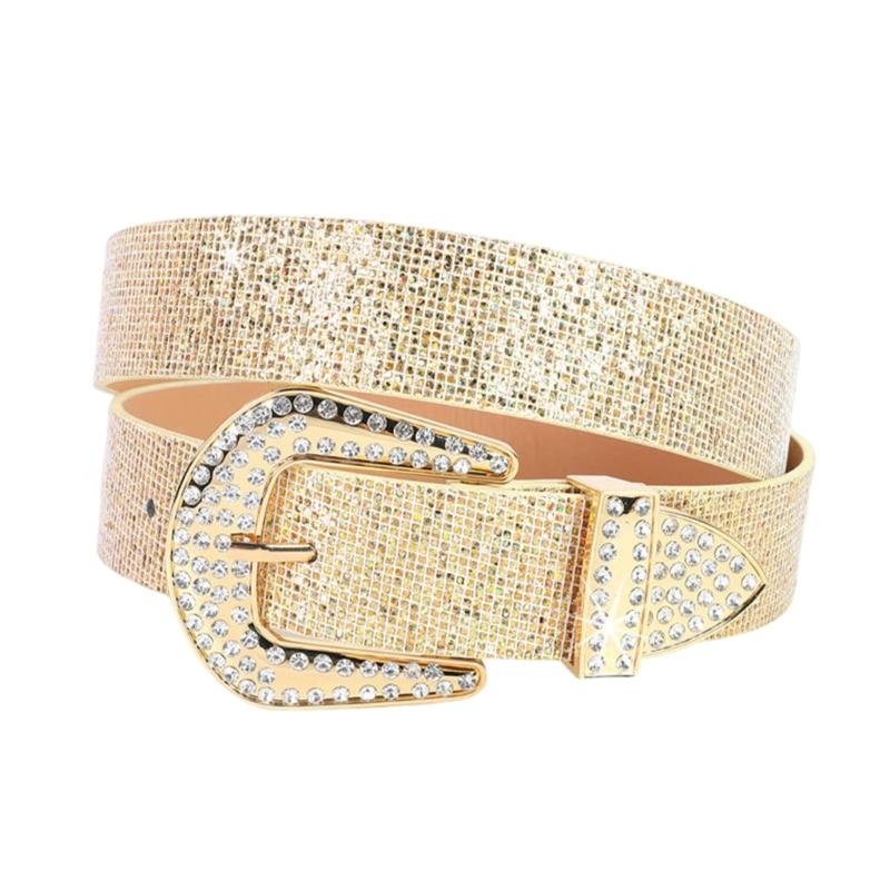 Rhinestones Decorative Belt Personality Charm Waistband Fashion Creative Belt Suitable for Various Occasion