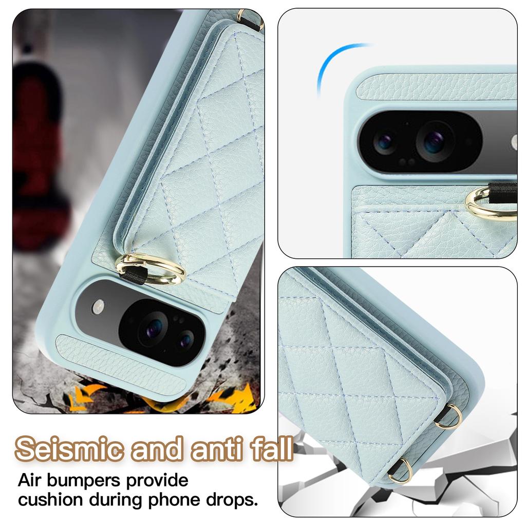 Crossbody Wallet with Card Holder Phone Case For Google Pixel 9 Pro XL 8A 7A 9A Pixel8Pro Lanyard Wrist Strap Leather Cover