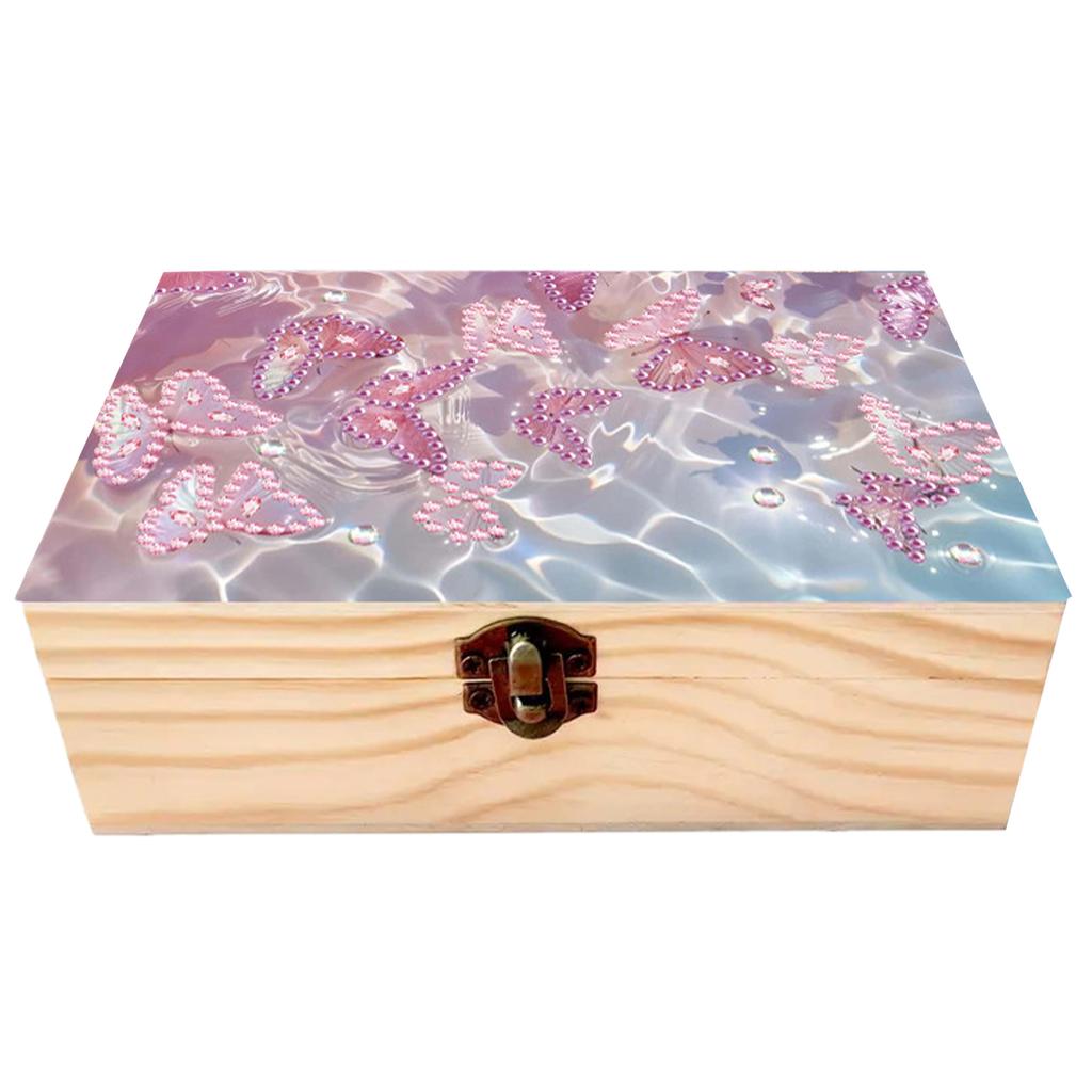 DIY Wooden 5D Diamond Art Diamond Art Storage Box DIY 5D Craft Jewelry Box for Adults Rings Beads and Jewelry Accessories