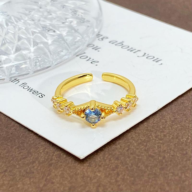 Blind Box Medieval Vintage Gold Niche Retro High-End Open Ring Color Treasure Light Luxury Ring Woman