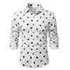 Polka Dot Star Printing  Dress Shirt for Men's Button Down Long Sleeve Casual Business Shirts