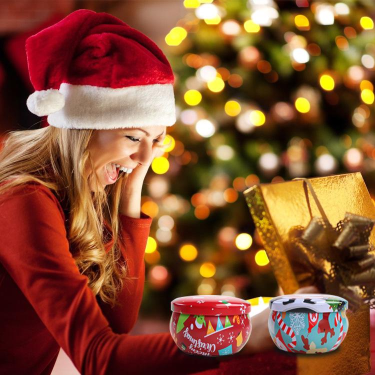 Christmas Scented Candle Gift Box Soy Wax-free Deodorizing Scented Candle Holiday Party Souvenir
