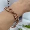 C S In The Room Coro CubiC Pendant roSe Gold ChaIn braCelet