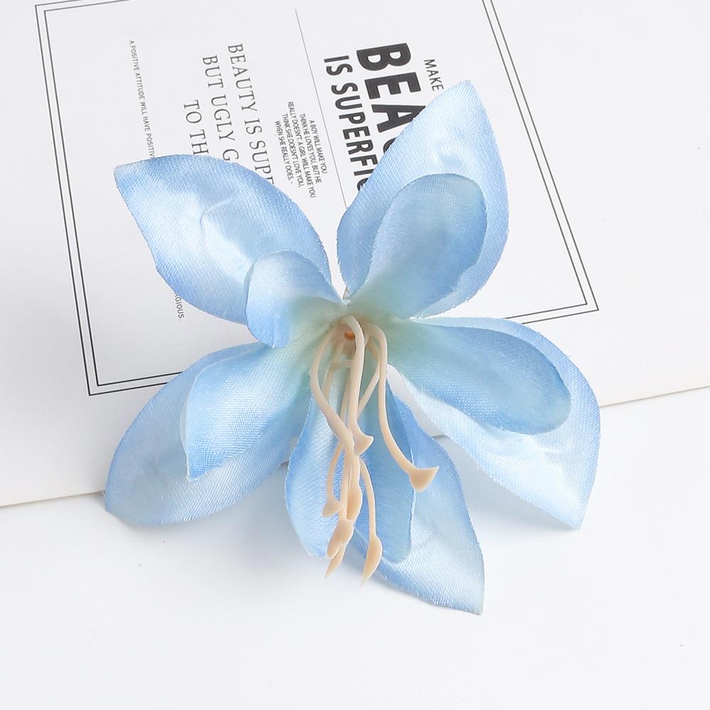 

5/10Pcs 7CM Silk Artificial Flowers Head For Home Decor Wedding Decoration Fake Flowers DIY Bouquet Craft Garland Gift Accessory 5Pieces синій