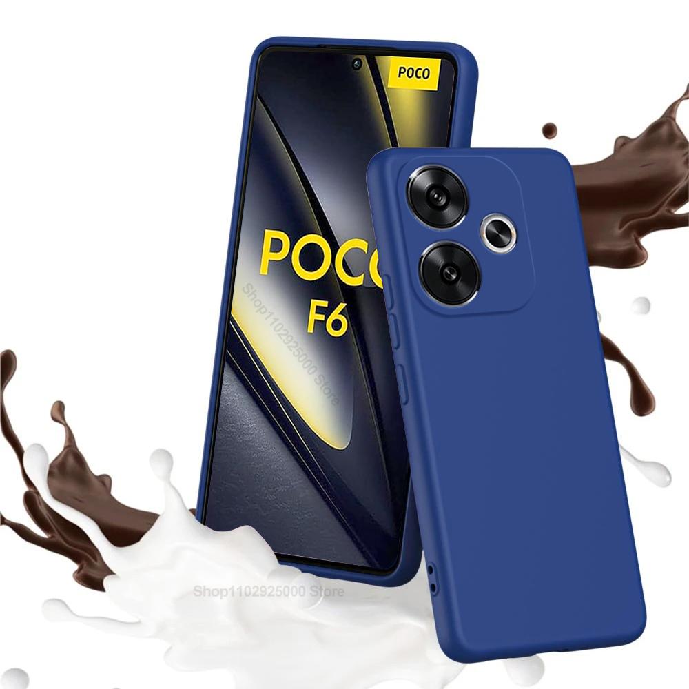 Poco F6 PocoF6 Pro Case Liquid Silicone Phone Cases For Xiaomi Poco F6 Poco F 6 F6Pro PocoF6 Pro Soft Cover Accessories