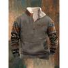 Spring And Autumn New Men'S Long Sleeve Half Zipper Printed Casual Fashion Trend Jacket