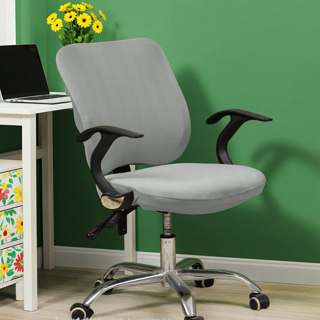 Elastic Milk Silk Office Swivel Chair and Backrest Cover