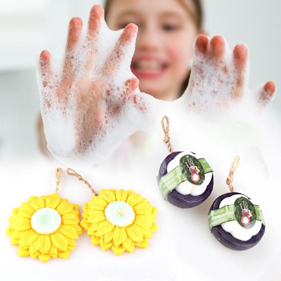 Moisturizing Soap Long-lasting Delicate Pitaya Sunflower Natural Handmade Bar Soap for Kids
