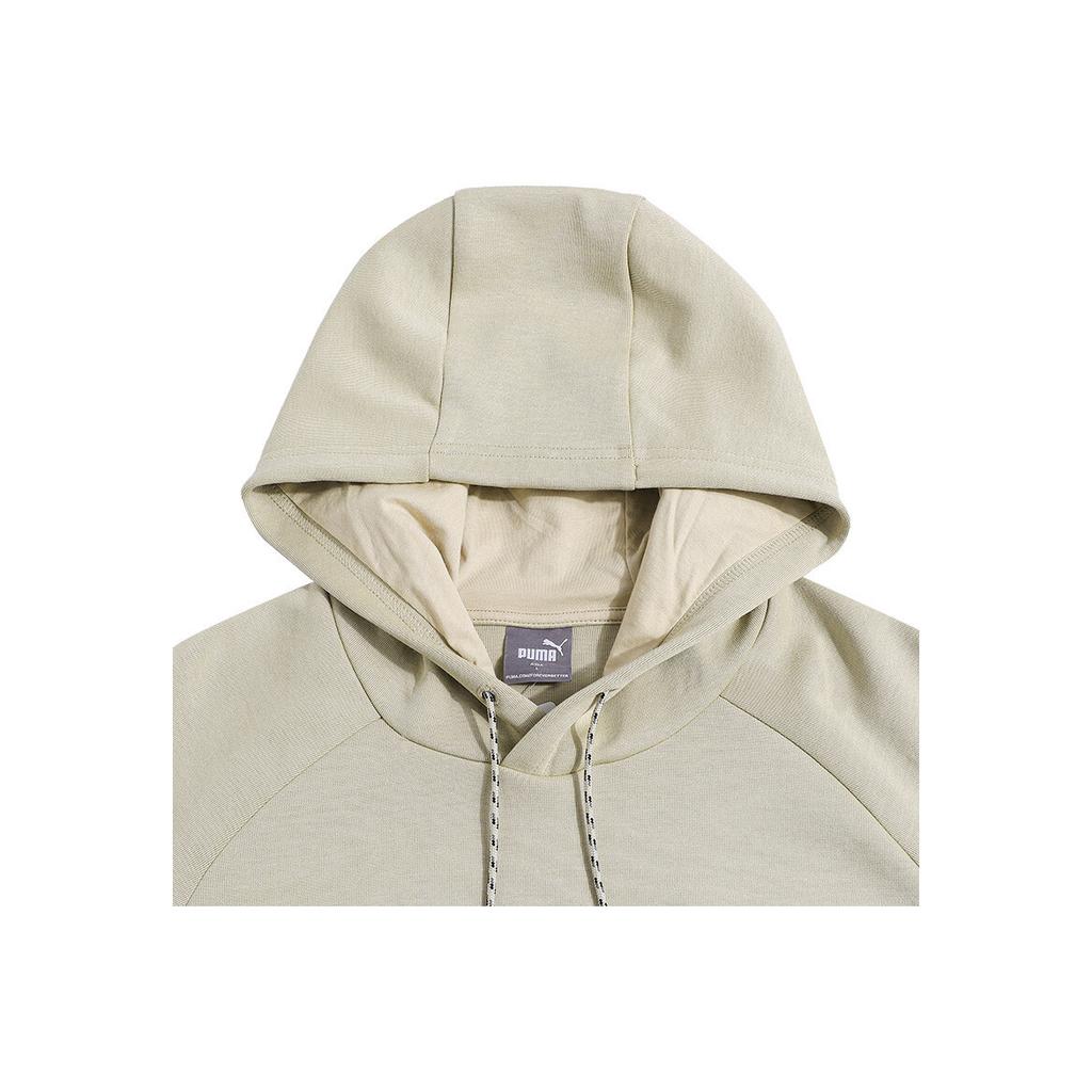 Puma Logo Print Pullover Hoodie Unisex Tops Grey Green 537016-33