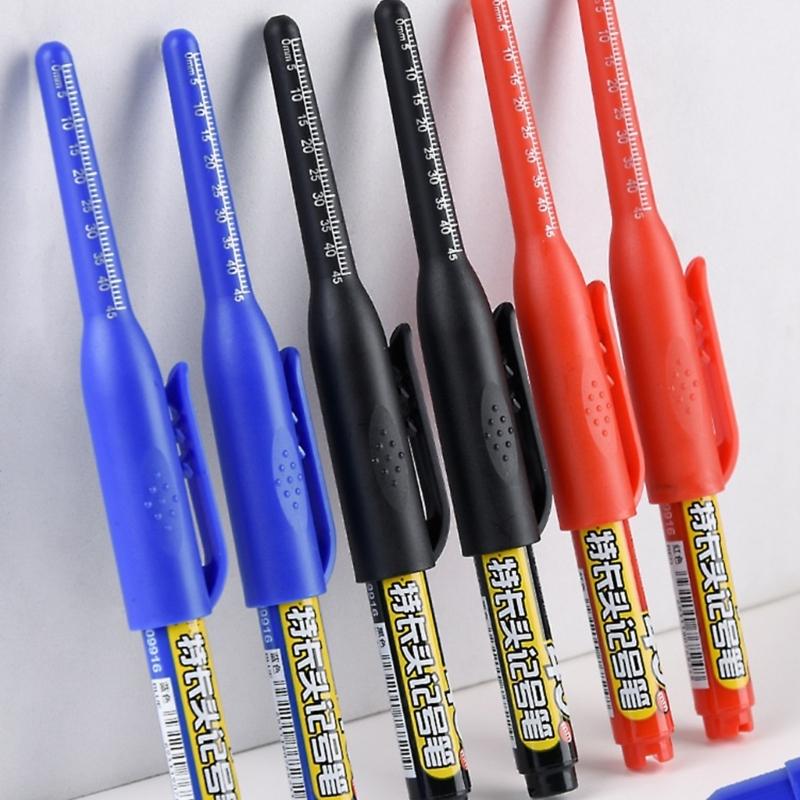 2Pcs Refillable Deep Hole Marker Pen With 15ml Refill Inks 45mm Long Tip Marker For Marking On Wood Ceramic Tile Metal