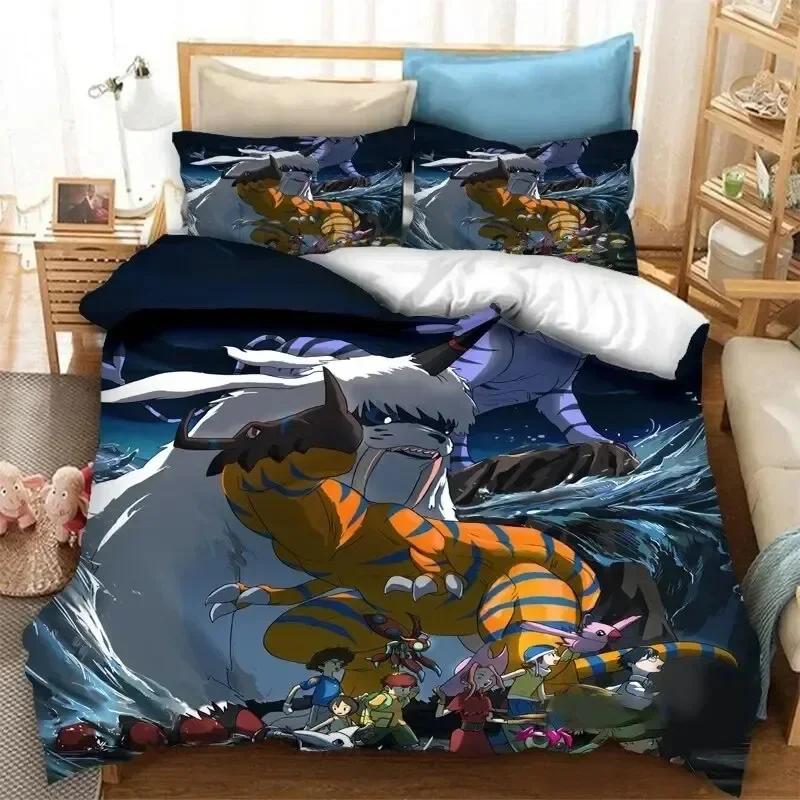 Luxury New 3D Print Anime Digimon Adventure Bedding Set Boys Girls Twin Queen Duvet Cover Kids Adult Fashion Home Textileextile