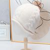 Autumn and Winter High-quality Wool Fashion Crimping Temperament Versatile Pullover Hat Solid Color Simple Warm Elegance Stacking Hat