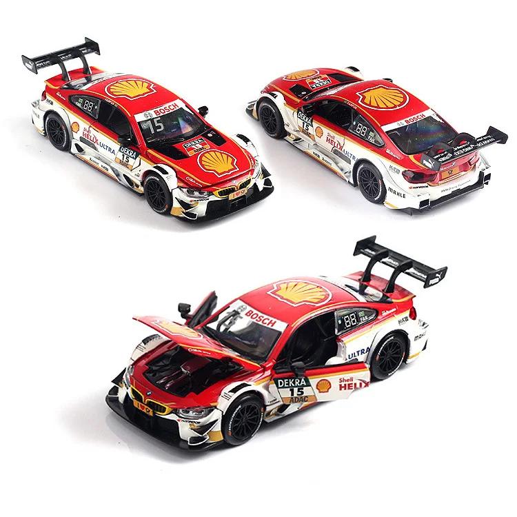 1:32 Alloy Diecast BMW M4 DTM M8 GTE Car Toy Model Sound Light pull Back Sport Vehicle Toys For Boy Gift Collection