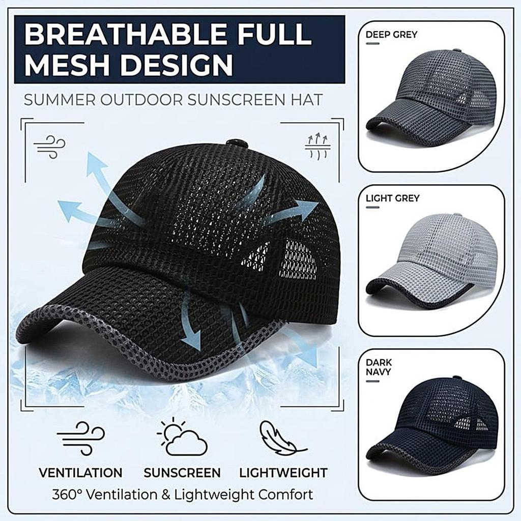 Quick Dry Trucker Baseball Cap Sun Protection Running Cap for Men Women Outdoor Hiking Backpacking Walking Travel