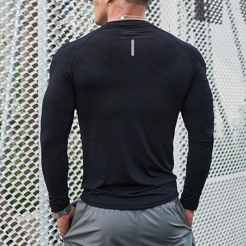 Herren Schnelltrocknende Basketball-Tights: Atmungsaktive Langarm-Kompressionsbekleidung für Outdoor-Training und Fitness.