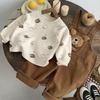 Spring Boys' Cartoon Overalls Set: Long-Sleeved, Two-Piece Infant & Toddler Outfit