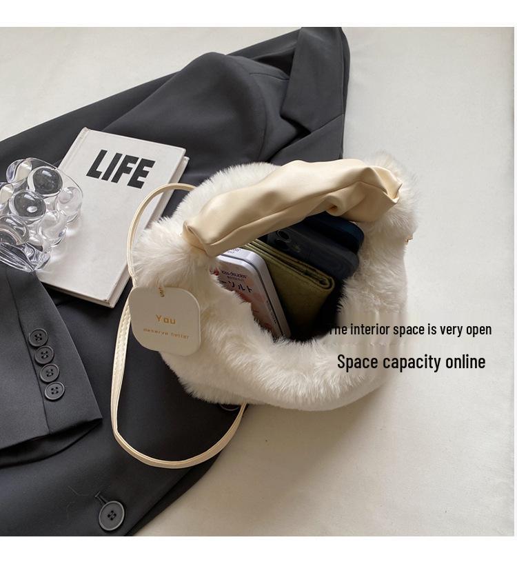 2024 Winter Fairy Plüsch Faltenhandtasche - High-End Influencer Favorit, Damen Umhängetasche/Crossbody-Tasche
