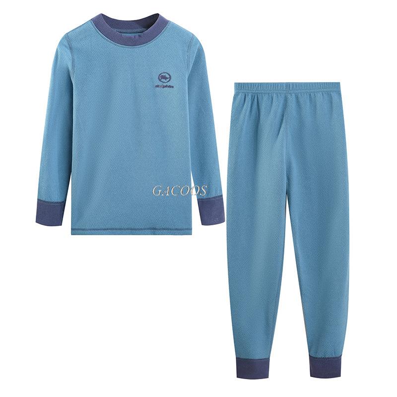 Autumn Winter Thermal Underwear Suit Girls Clothing Sets Boys Pajama Sets Baby No Trace Warm Sleepwear Solid Color Child Clothes
