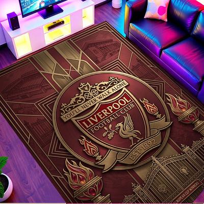 Liverpool Football Club Print Rug, Washable Floor Carpet, For Entryway Dorm Laundry Room Office Study, Home Decor Birthday Christmas Gift