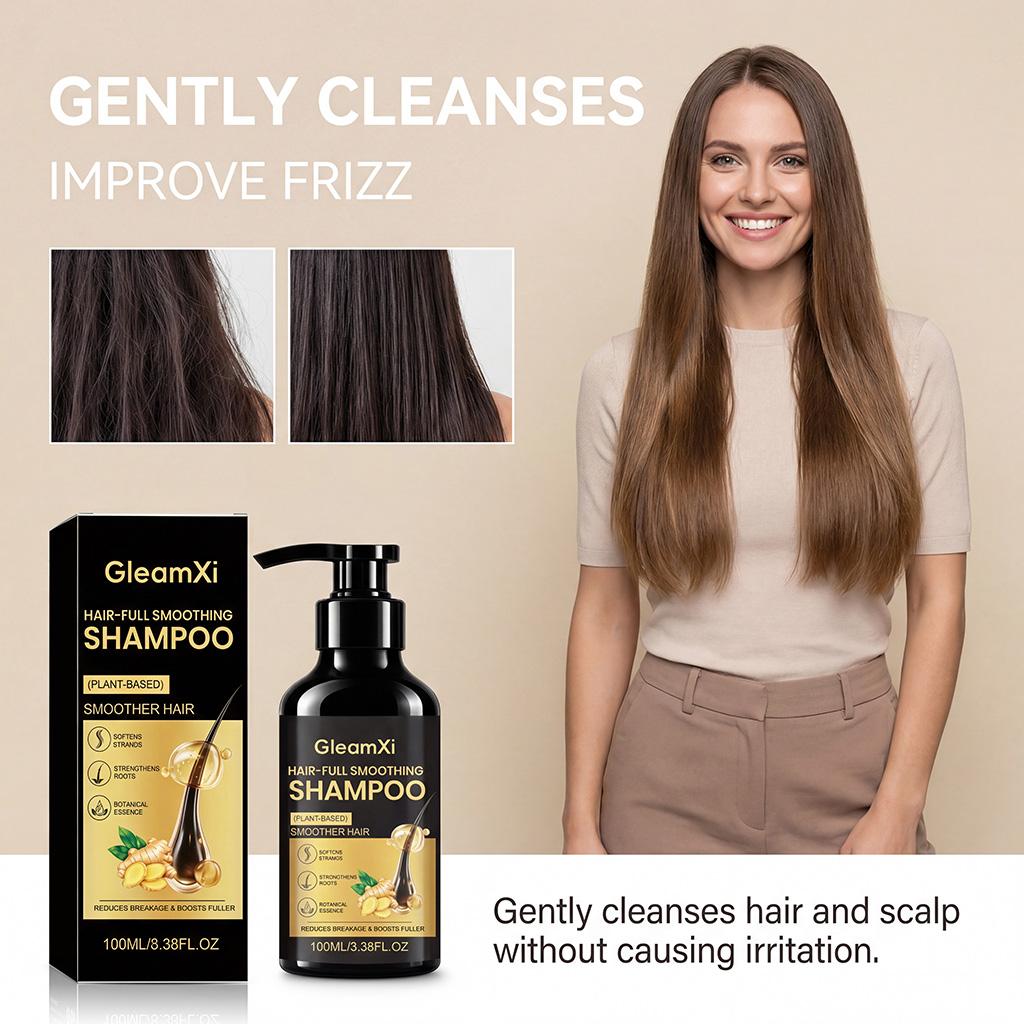 Ginger Volumizing Shampoo, Gentle Cleansing, Fluffy & Smooth Refreshing Hair Care
