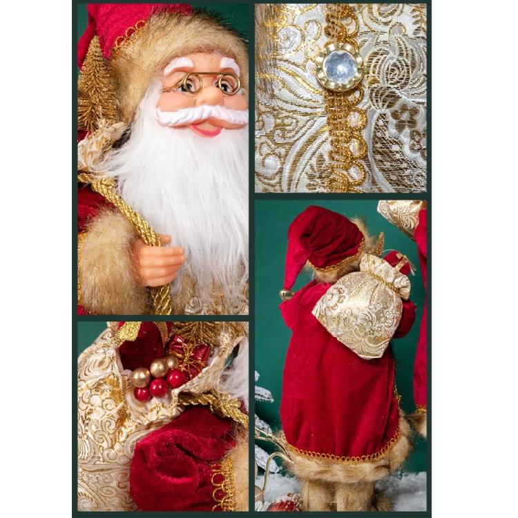 Santa Figurine with Gift Bag Ornament Christmas Decoration for Living Room and Bedroom Tabletop Holiday Party Supply