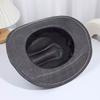 New Diamond-embellished Wide-brimmed Rolled Edge Jazz Hat Unisex European American Party Cowgirl Hat