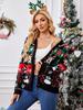 2025 Autumn/Winter Women's Long Sleeve Knit Cardigan – Casual European & American Style Christmas Sweater Coat