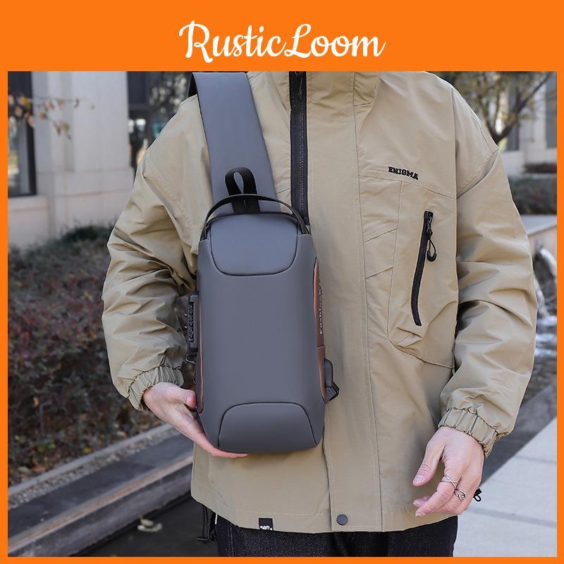 Men Crossbody Casual Chest Pack Material Anti Theft Features Daily Commute Bag