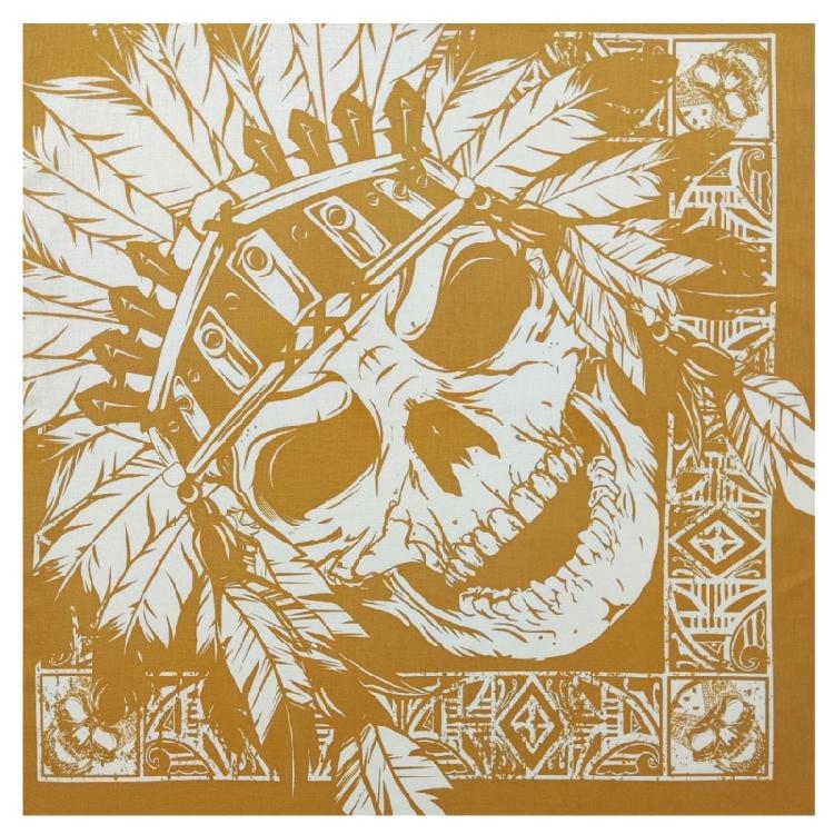 21'' Head Wrap Rapper Head Scarf Hair Bandana Smooth Turbans Skull Pattern