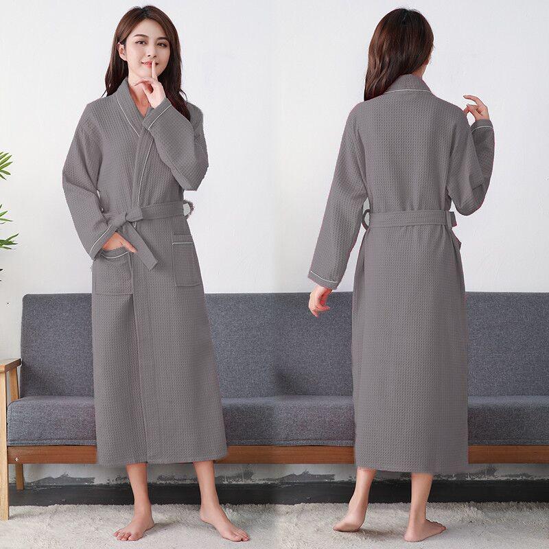 Luxusní bavlněný župan - Unisex tenký styl pro páry s logem hotelu