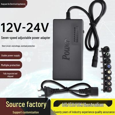 Adjustable Voltage Power Supply: 12V-24V, 96W Multifunctional Laptop Adapter with Seven-Stage Adjustment