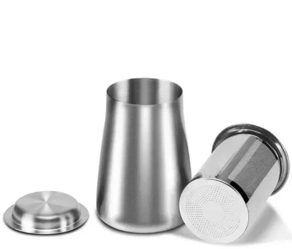 

Stainless steel coffee filter for manual coffee making with efficient sieving and aroma concentration easy to clean and portable срібний