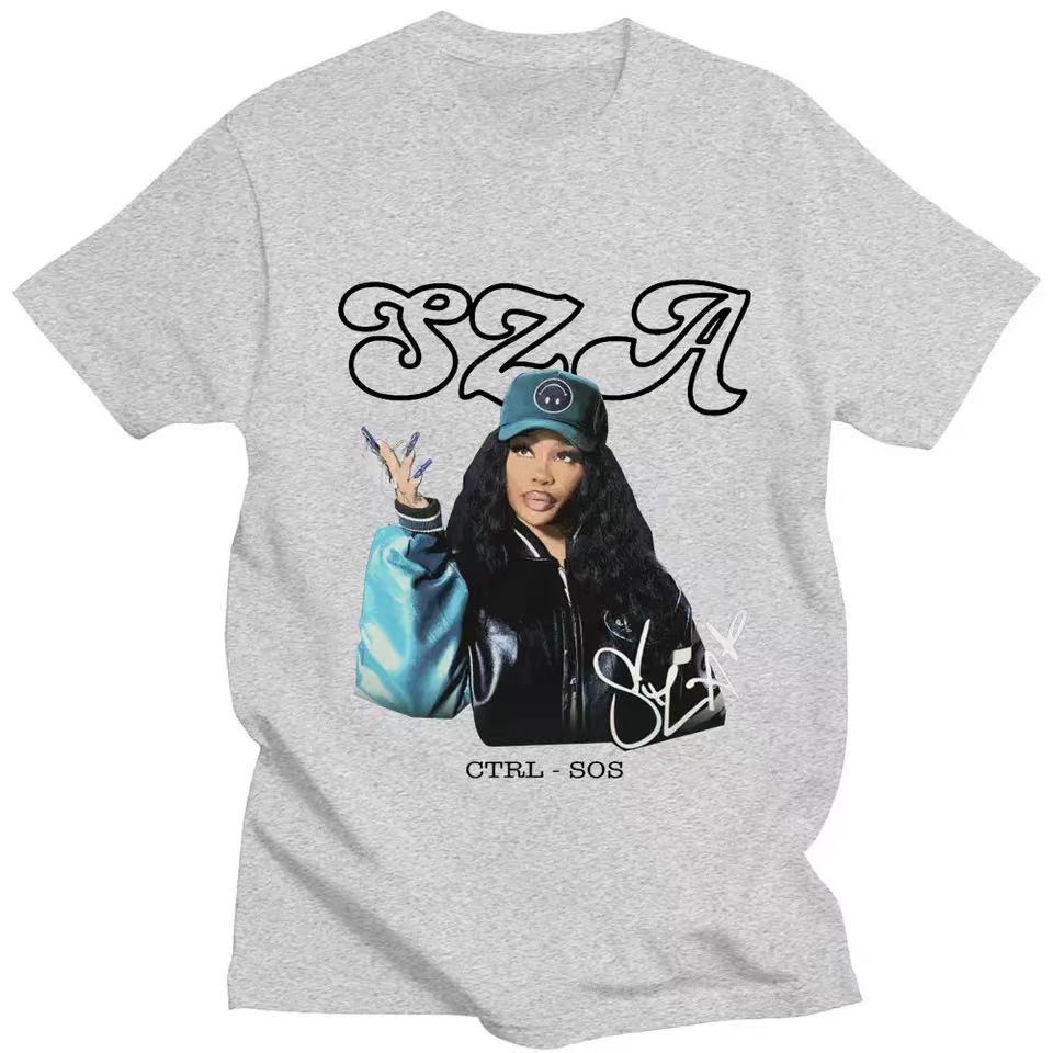 Rapper SZA CTRL X SOS Album Print Tshirt Vintage Punk Unisex T shirt Oversized Unisex Hip Hop Harajuku Cotton Tee Shirt 80142
