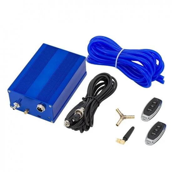 Universal Black Car Exhaust Vacuum Valve Controller Remote Control Of the Exhaust Valve Actuator With Memory 12V BLUE COLOR