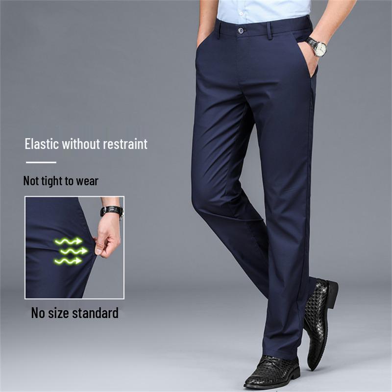Men's Summer Thin Straight-Cut Ice Silk Pants