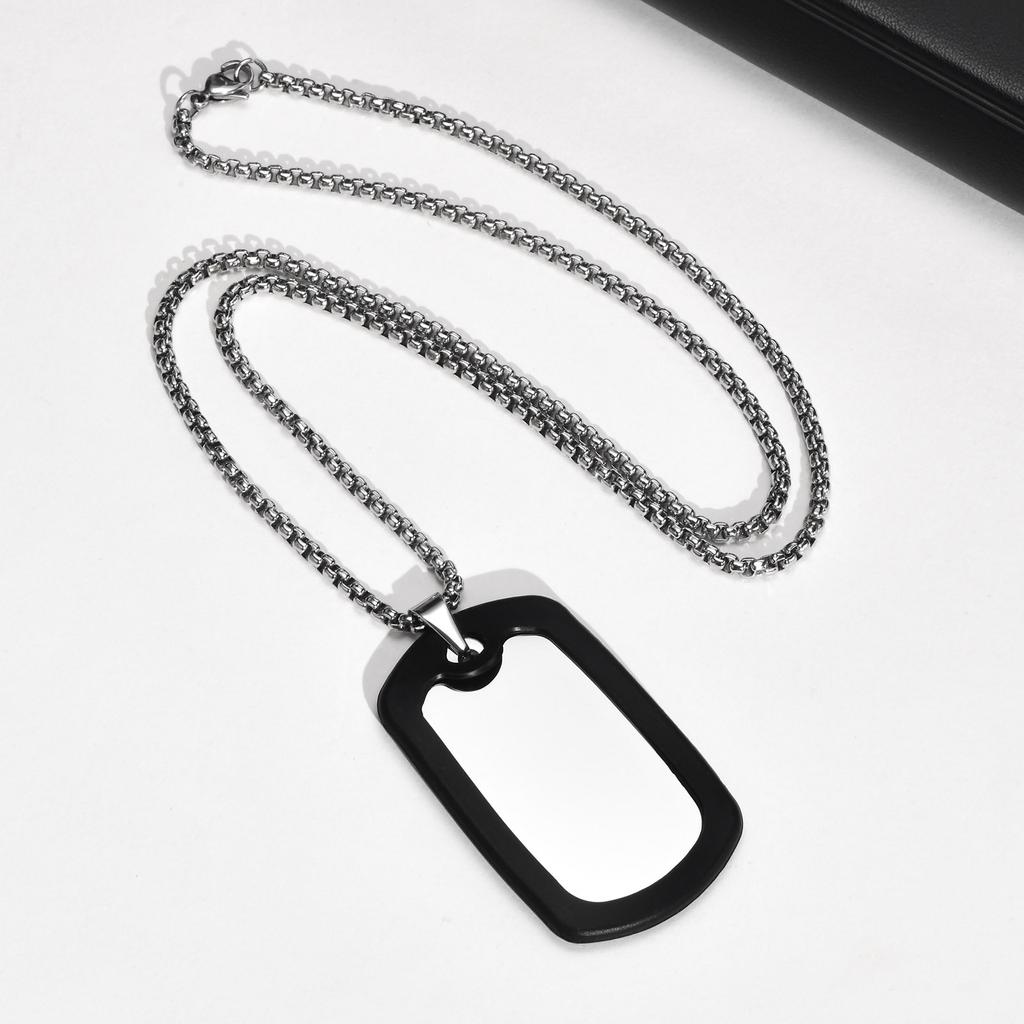 Personalisierte Hundemarken Halsketten für Männer Jungen, Geräuschlose Edelstahl Silikonrand Anhänger Halskette, Trendiger Soldaten Schmuck Geschenke