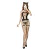 Elasticity Women's Sling Neck Backless Transparent Nightclub Catsuit Teddies Lingerie Underwear Set Sexy Lace Lingerie Set