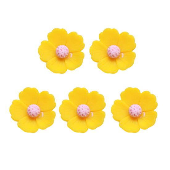 5Pcs Resin Flowers DIY Accessories Flat Back Blooms Ornaments for Jewelry Hair Accessories DIY Craft Projects
