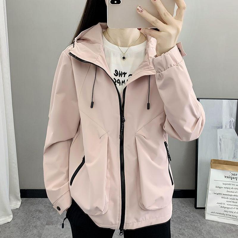 Damen Frühling Herbst Windjacke Schlanke Passform Winddicht Sportjacke Paar Liebhaber Mantel