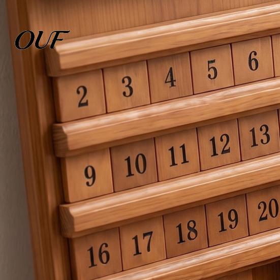 Manual Date Slider Wooden Vintage Goose Couple Perpetual Calendar, Reusable Month Blocks Farmhouse Wall Hanging Decor for Home Office Decorative