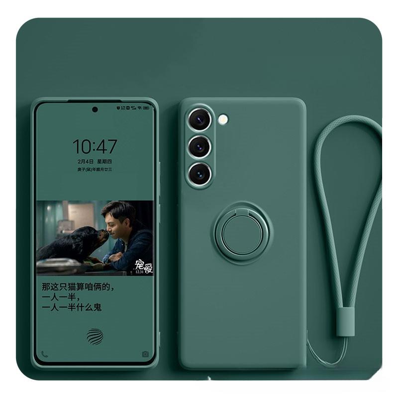 Silikonowy Pierścień Paska Etui na Telefon dla Samsung Galaxy S21 FE S25 S24 Ultra S23 S22 Plus A53 A14 A54 A34 A13 A32 A24 Pokrowiec Magnetyczny