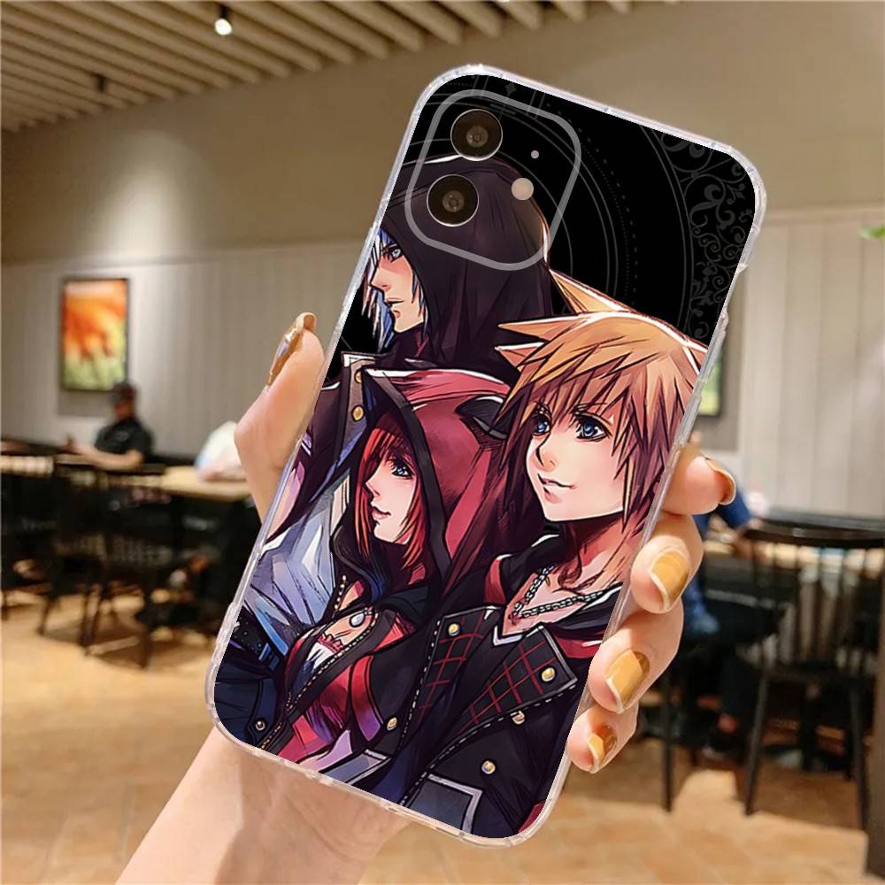 K-Kingdom Game Hearts Phone Case For iPhone 17,16,15,14,13,12,11 Pro,Max,Plus,X,XS,XR,SE4,E Mini Transparent Soft Cover
