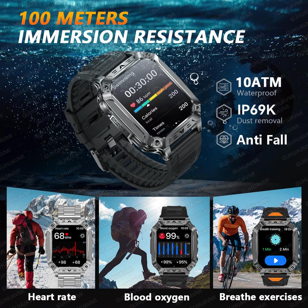 New 1400mAh Super Capacity Battery Smart Watch GPS path tracker Outdoors Military Adult Clock 10ATM Waterproof Swim Smartwatch