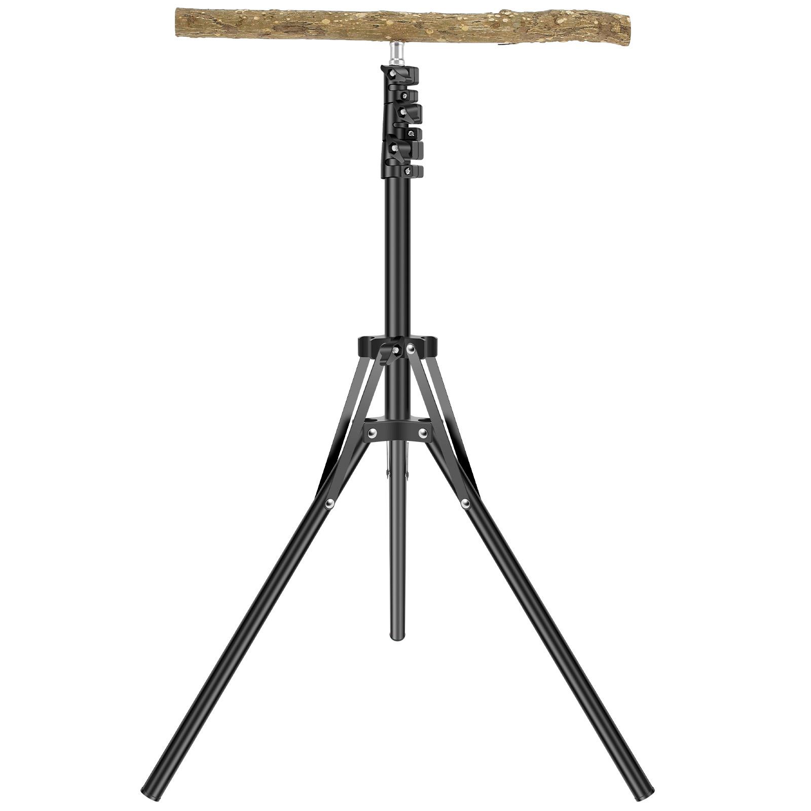 

Wood Bird Branch Stand Height Adjustable Foldable Parrot Bird Training Perch Pet Bird Toy Portable Outdoor Perches Platform чёрный