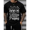 European Sizes Men's Always Praying Prayer Hands T-Shirt - Comfort Colors Religious Tee with Praying Hands Print, Casual Loose Fit Apparel for Church