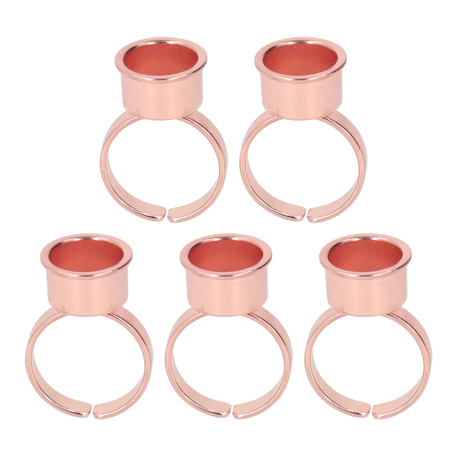 

5 шт. Кольцо-чашка для тату-пигмента для бровей и губ из нержавеющей стали для микроблейдинга, держатель для клея для ресниц розового золота