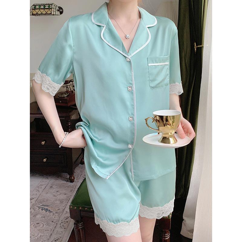 Summer Sweet And Gentle Pink Short Sleeve Shorts Pajamas Ladies Wind Suit Loungewear