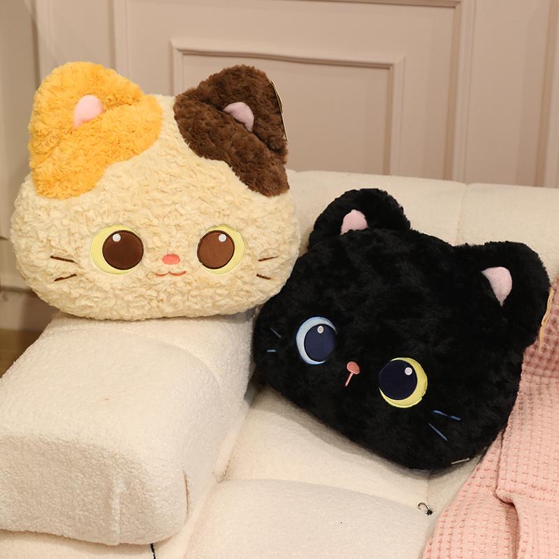 33X40Cm Cute Cat Plush Pillow Stuffed Soft Calico Black Catthrow Pillow Cushion Sofa Home Decoration